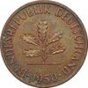 سکه 1 فینیگ 1950J جمهوری فدرال - AU50 - آلمان