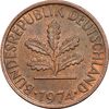 سکه 1 فینیگ 1974F جمهوری فدرال - AU58 - آلمان