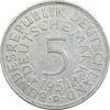 سکه 5 مارک 1951D جمهوری فدرال - EF45 - آلمان