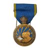 مدال برنز آویزی پنجاهمین سال پادشاهی پهلوی 2535 (با روبان) - UNC - محمد رضا شاه