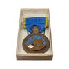مدال برنز آویزی پنجاهمین سال پادشاهی پهلوی 2535 (با روبان و جعبه فابریک) - UNC - محمد رضا شاه