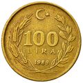 سکه 100 لیر جمهوری ترکیه