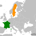 France Sweden Globe Map