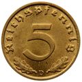 سکه 5 رایش فینیگ رایش سوم