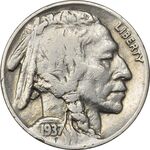 سکه 5 سنت 1937 بوفالو - EF40 - آمریکا