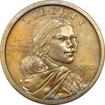 سکه یک دلار 2000P ساکاگاوا (دختر سرخپوست) - AU58 - آمریکا
