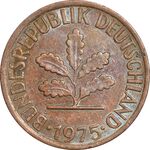 سکه 1 فینیگ 1975G جمهوری فدرال - EF45 - آلمان