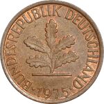 سکه 1 فینیگ 1975D جمهوری فدرال - EF45 - آلمان