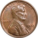 سکه 1 سنت 1972S لینکلن - AU50 - آمریکا