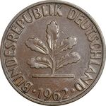 سکه 2 فینیگ 1962G جمهوری فدرال - EF45 - آلمان