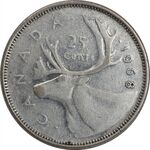 سکه 25 سنت 1968 الیزابت دوم - EF40 - کانادا