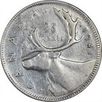 سکه 25 سنت 1941 جرج ششم - EF45 - کانادا