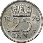 سکه 25 سنت 1976 یولیانا - AU50 - هلند