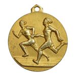 مدال آویز ورزشی دو امدادی زنان وزارت آموزش و پرورش (طلایی) - AU - محمد رضا شاه