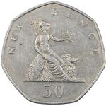 سکه 50 پنس 1969 الیزابت دوم - EF40 - انگلستان