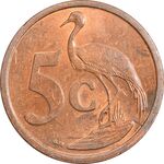 سکه 5 سنت 2004 جمهوری - AU58 - آفریقای جنوبی