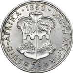 سکه 5 شیلینگ 1960 الیزابت دوم - AU50 - آفریقای جنوبی