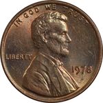 سکه 1 سنت 1978 لینکلن - MS62 - آمریکا