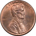 سکه 1 سنت 1985 لینکلن - MS62 - آمریکا
