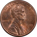 سکه 1 سنت 1989 لینکلن - MS62 - آمریکا