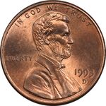 سکه 1 سنت 1993 لینکلن - MS63 - آمریکا