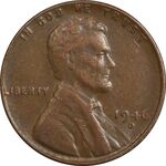 سکه 1 سنت 1946D لینکلن - VF30 - آمریکا