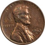 سکه 1 سنت 1963D لینکلن - EF45 - آمریکا