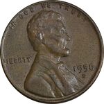 سکه 1 سنت 1956D لینکلن - EF45 - آمریکا