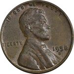 سکه 1 سنت 1958D لینکلن - EF45 - آمریکا