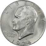 سکه یک دلار 1974D آیزنهاور - MS61 - آمریکا