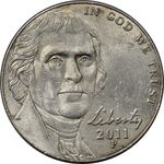 سکه 5 سنت 2011P جفرسون - MS61 - آمریکا