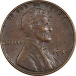 سکه 1 سنت 1949 لینکلن - EF40 - آمریکا