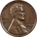 سکه 1 سنت 1964D لینکلن - EF45 - آمریکا