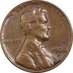سکه 1 سنت 1968D لینکلن - EF40 - آمریکا
