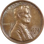 سکه 1 سنت 1972D لینکلن - AU50 - آمریکا