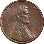 سکه 1 سنت 1976D لینکلن - AU55 - آمریکا