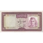 اسکناس 100 ریال (آموزگار - سمیعی) نوشته سیاه - تک - UNC62 - محمد رضا شاه