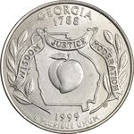 سکه کوارتر دلار 1999D ایالتی (جورجیا) - AU58 - آمریکا