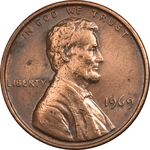 سکه 1 سنت 1969 لینکلن - EF40 - آمریکا