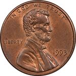 سکه 1 سنت 1993 لینکلن - AU58 - آمریکا