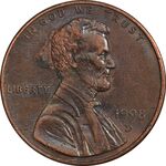 سکه 1 سنت 1998D لینکلن - AU50 - آمریکا