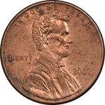 سکه 1 سنت 2002 لینکلن - AU58 - آمریکا
