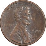 سکه 1 سنت 1984D لینکلن - EF45 - آمریکا