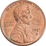 سکه 1 سنت 1987D لینکلن - MS61 - آمریکا
