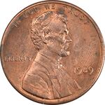 سکه 1 سنت 1989 لینکلن - AU58 - آمریکا