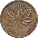سکه 1 سنت 1964 الیزابت دوم - EF40 - کانادا