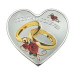 مدال هدیه ازدواج - طرح قلب - نقره ای - UNC