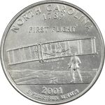 سکه کوارتر دلار 2001D ایالتی (کارولینای شمالی) - AU - آمریکا