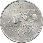 سکه کوارتر دلار 2002P ایالتی (ایندیانا) - AU - آمریکا