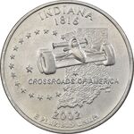 سکه کوارتر دلار 2002D ایالتی (ایندیانا) - AU - آمریکا